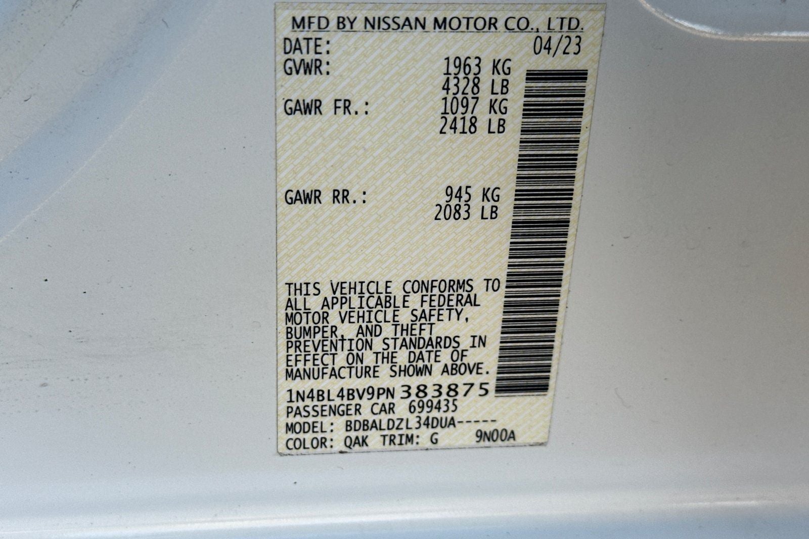 2023 Nissan Altima 2.5 S