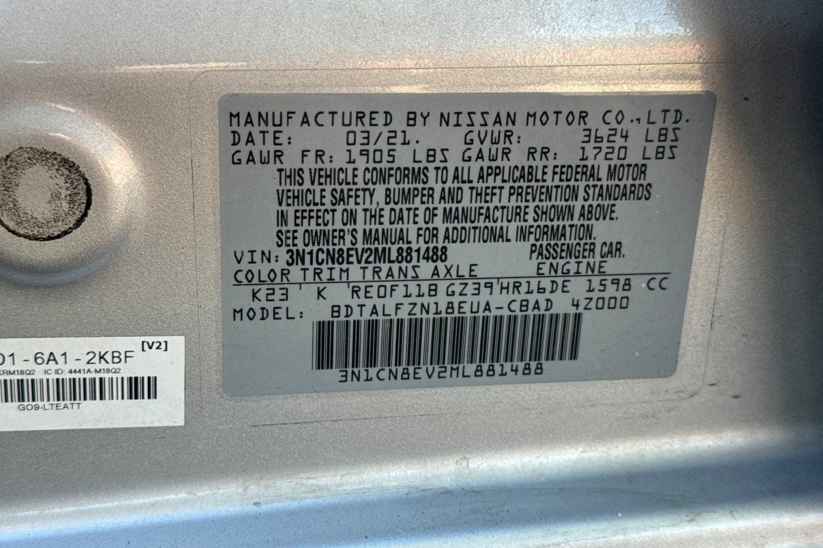 2021 Nissan Versa 1.6 SV