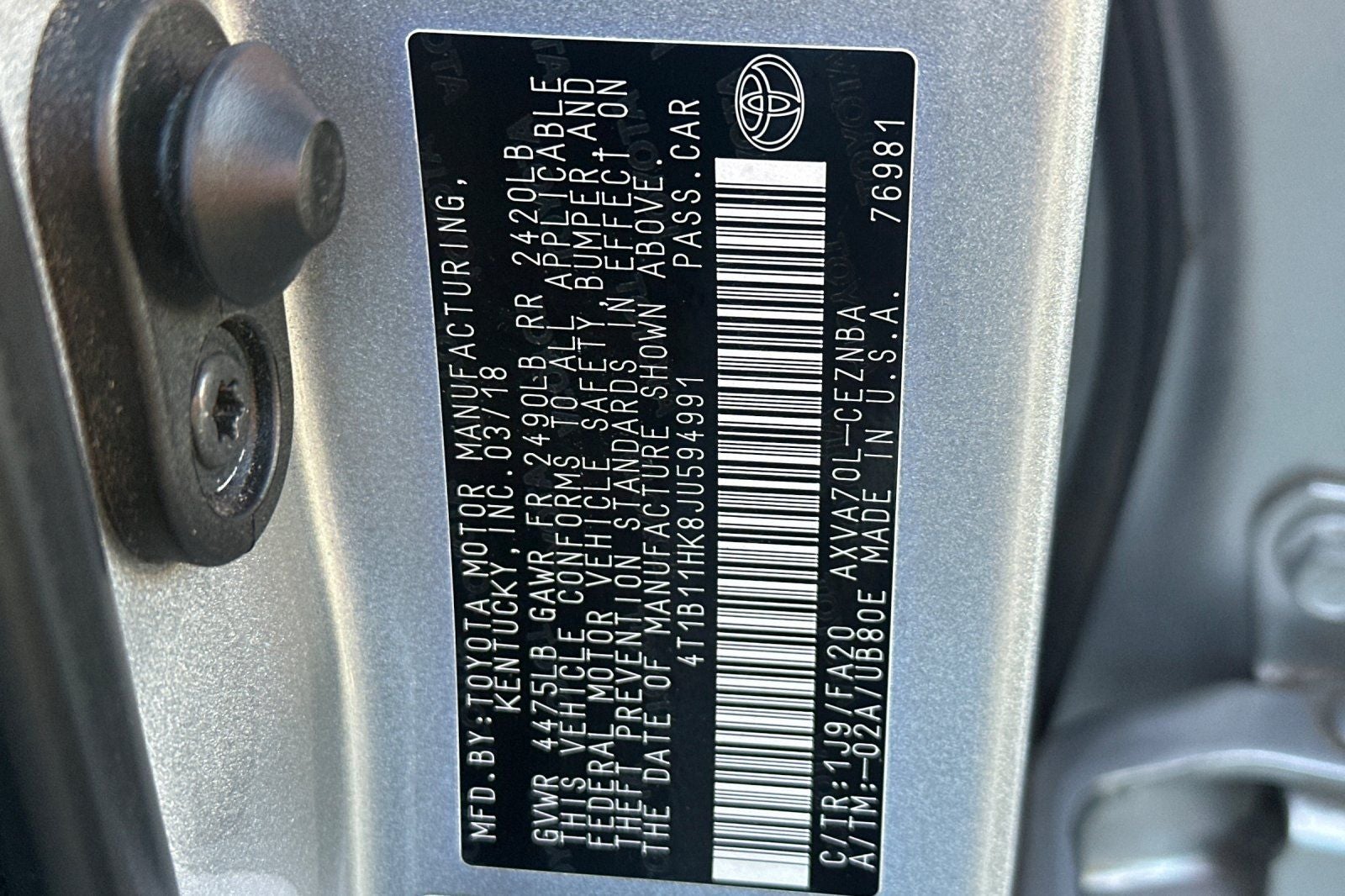 2018 Toyota Camry LE