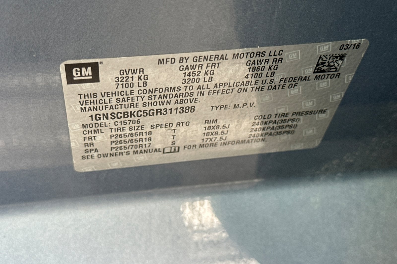 2016 Chevrolet Tahoe LT