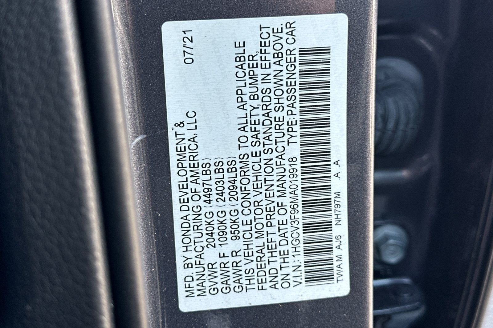 2021 Honda Accord Hybrid Touring