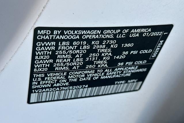 2022 Volkswagen Atlas 3.6L V6 SEL R-Line
