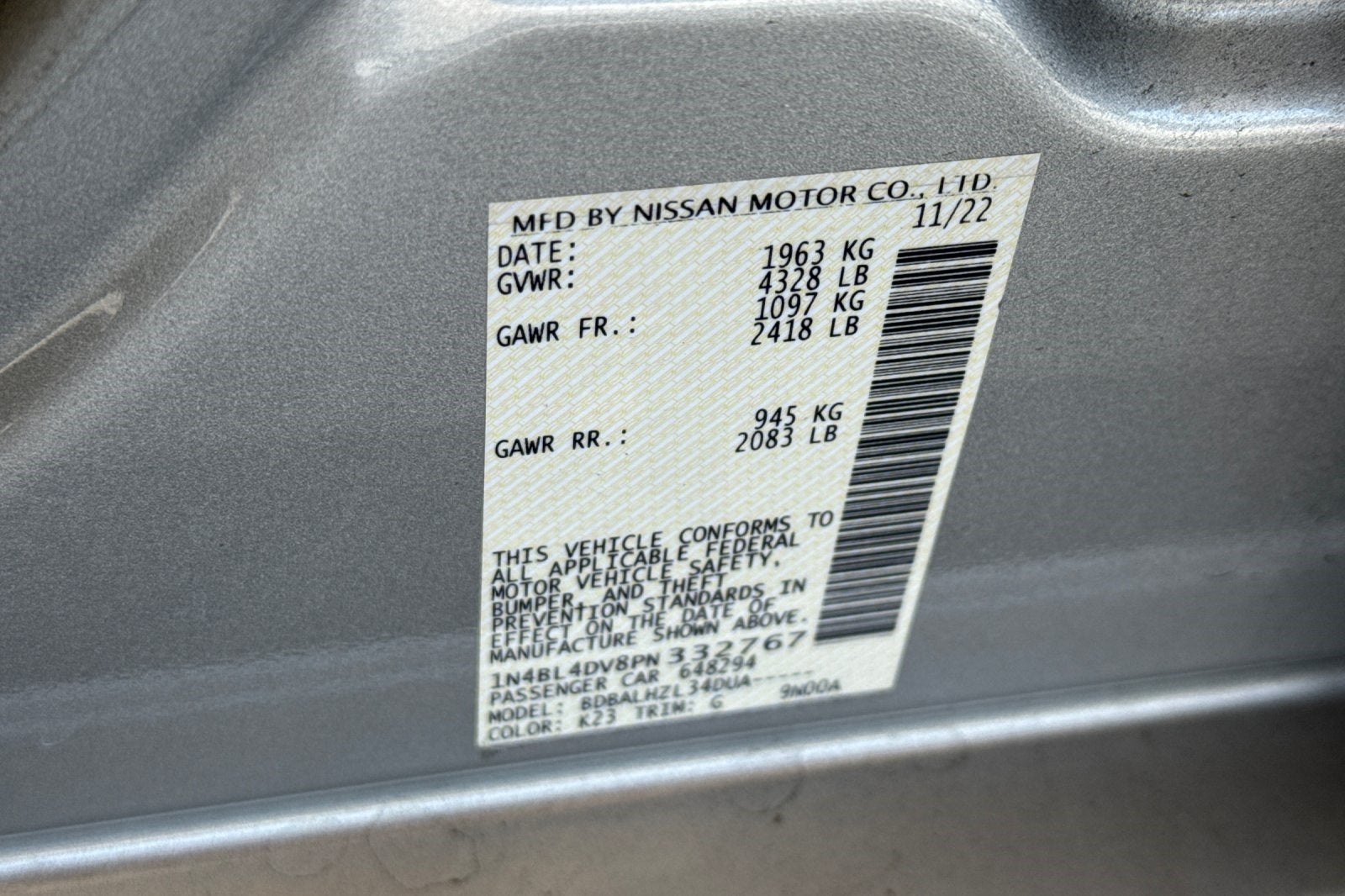 2023 Nissan Altima 2.5 SV