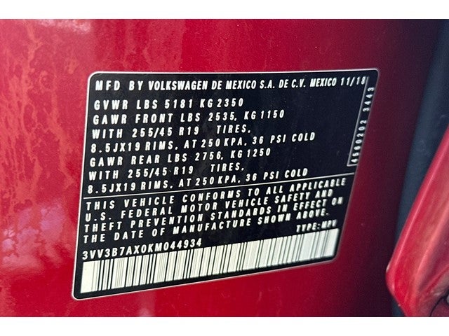 2019 Volkswagen Tiguan 2.0T SEL R-Line