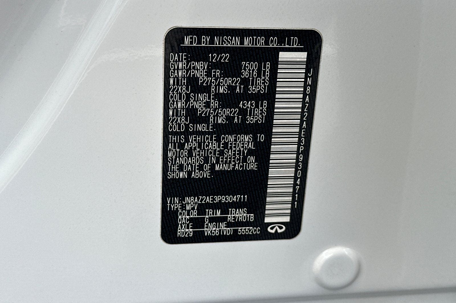 2023 INFINITI QX80 PREMIUM SELECT 4WD