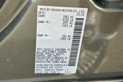 2026 Nissan Altima 2.5 SV