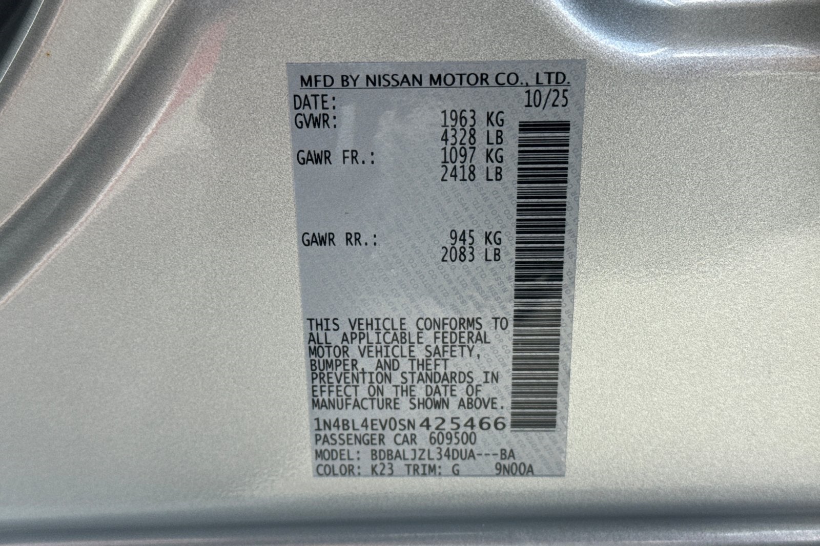 2025 Nissan Altima 2.5 SL