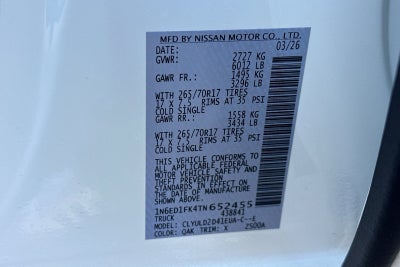 2026 Nissan Frontier PRO-4X